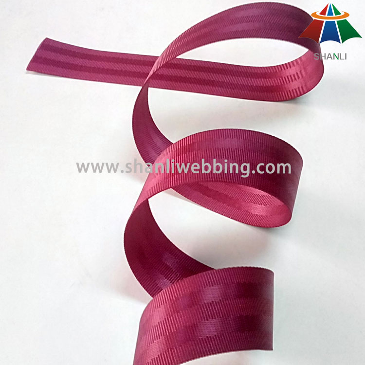 1.5 inch rose red 5-panel nylon seat belt webbing1 2