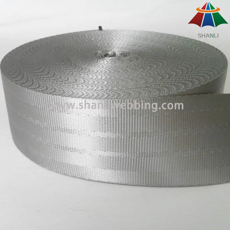 5cm silver gray polyester seat belt webbing 1