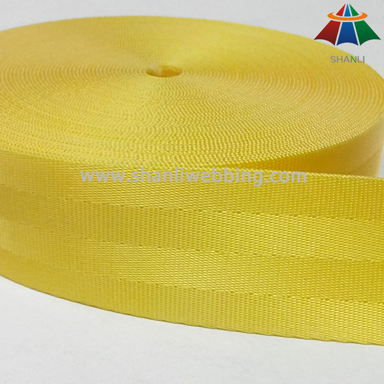 top grade 1.5 inch yellow nylon seat belt webbing 2