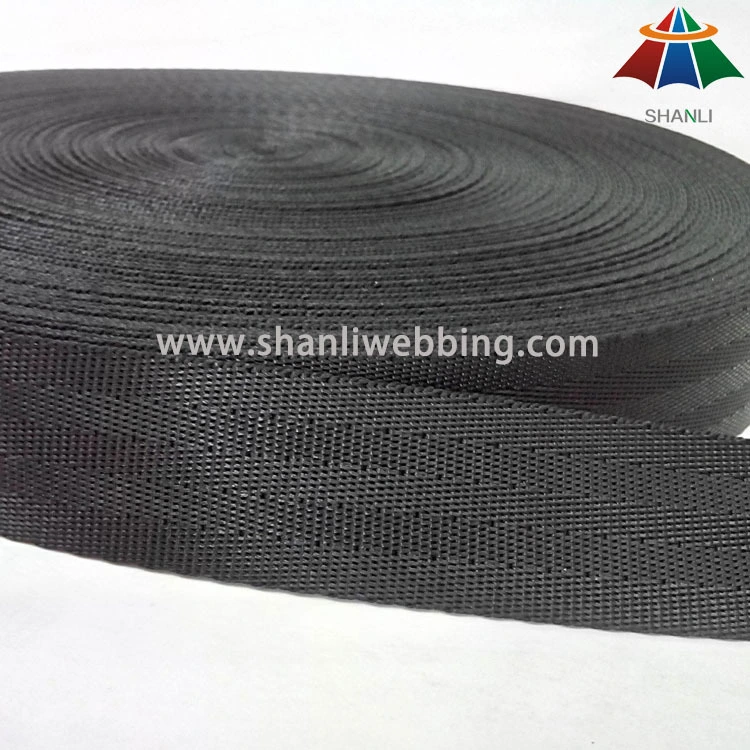 1 inch black nylon safety belt webbing 1