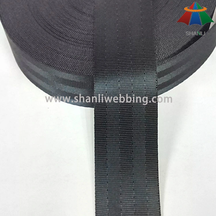 1.5 inch black polyester seatbelt webbing 1