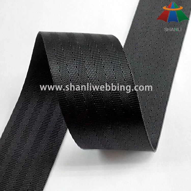4cm black polyester seat belt webbing 1