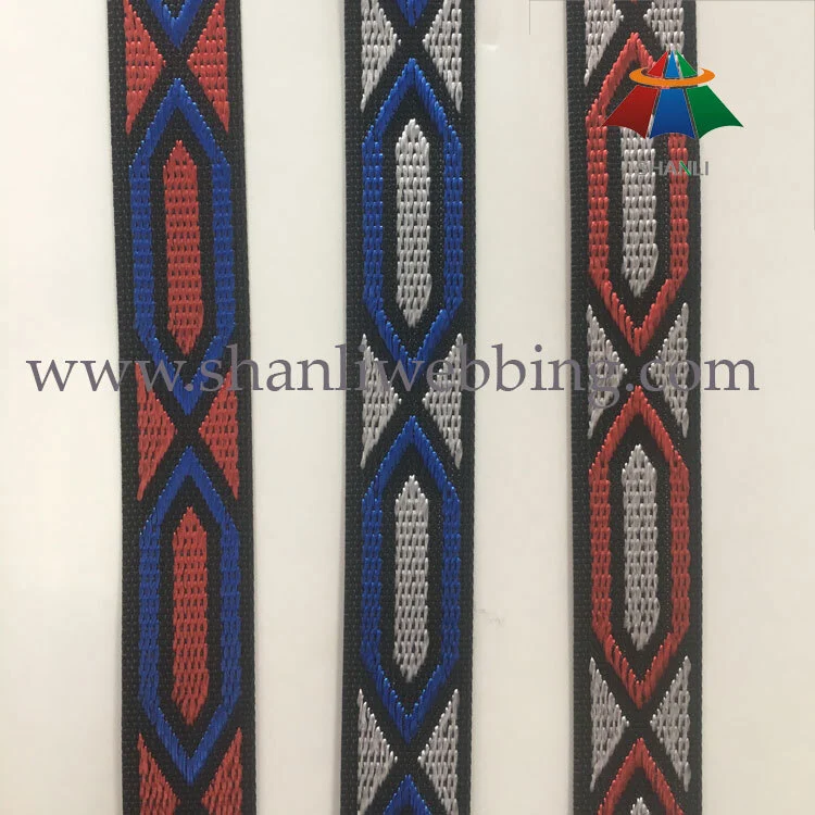 28mm colorized high tenacity polyester jacquard webbing for shoes 1