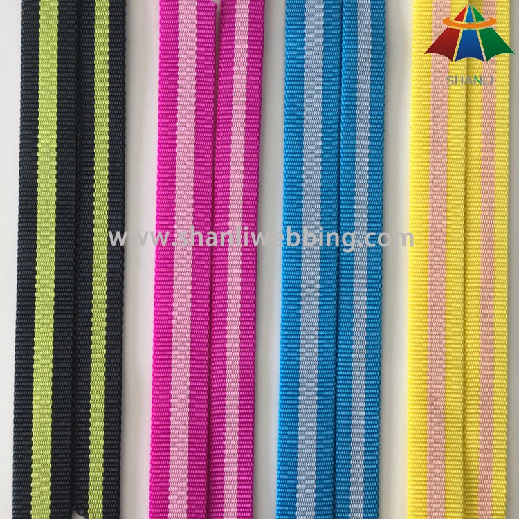 High quality bicolor striped tubular nylon webbing 1