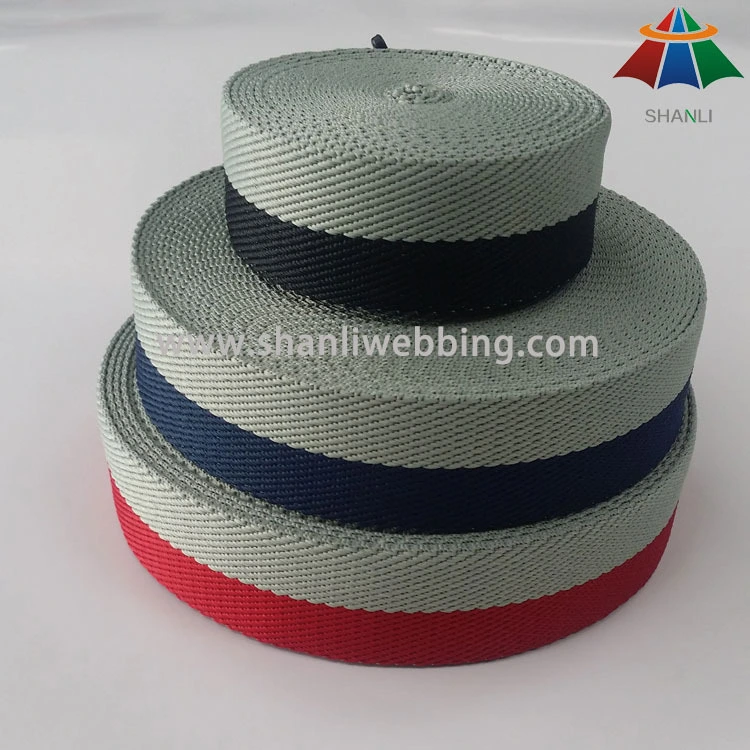 38mm bicolor twill weave herringbone polyester webbing 1