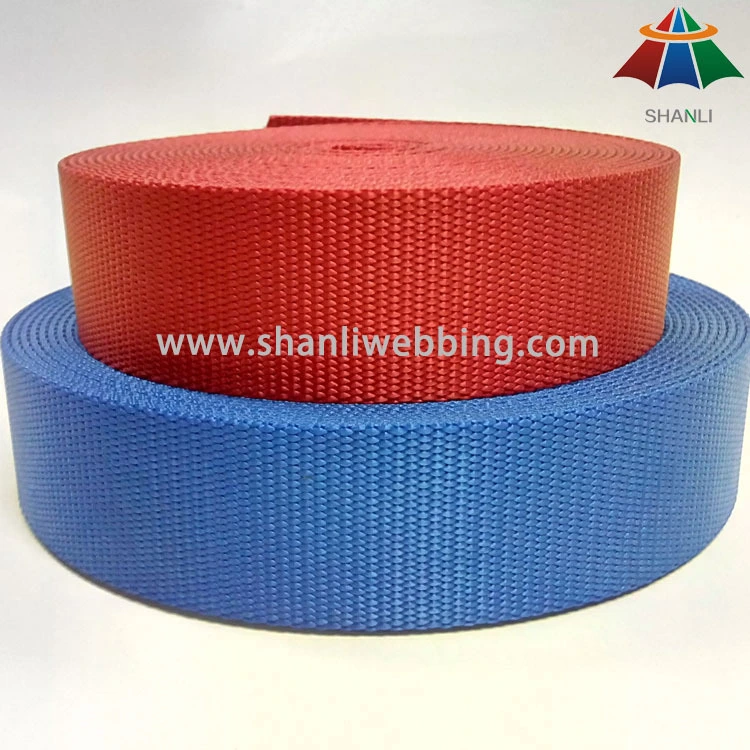 1.5 Inch (38mm) bright red blue flat nylon webbing 1