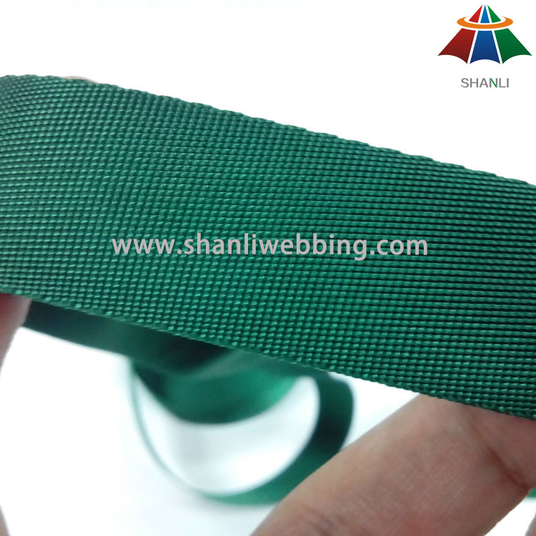 23mm light weight tiny twill weave lines forest green polyester webbing tape 2