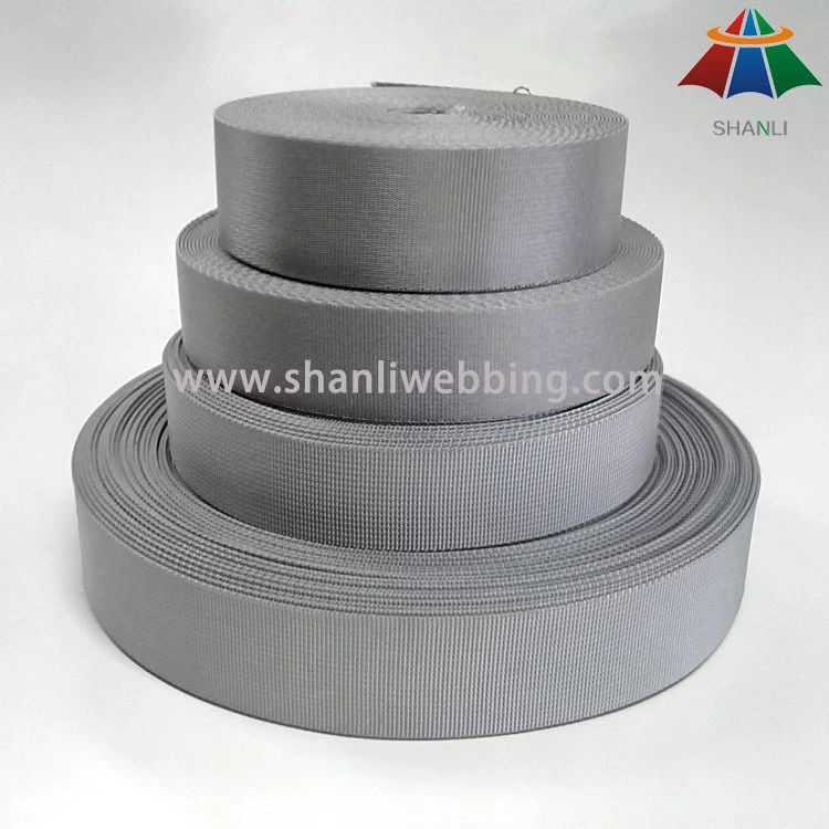 32mm and 38mm silver gray small wave and microgroove weave nylon webbing 1