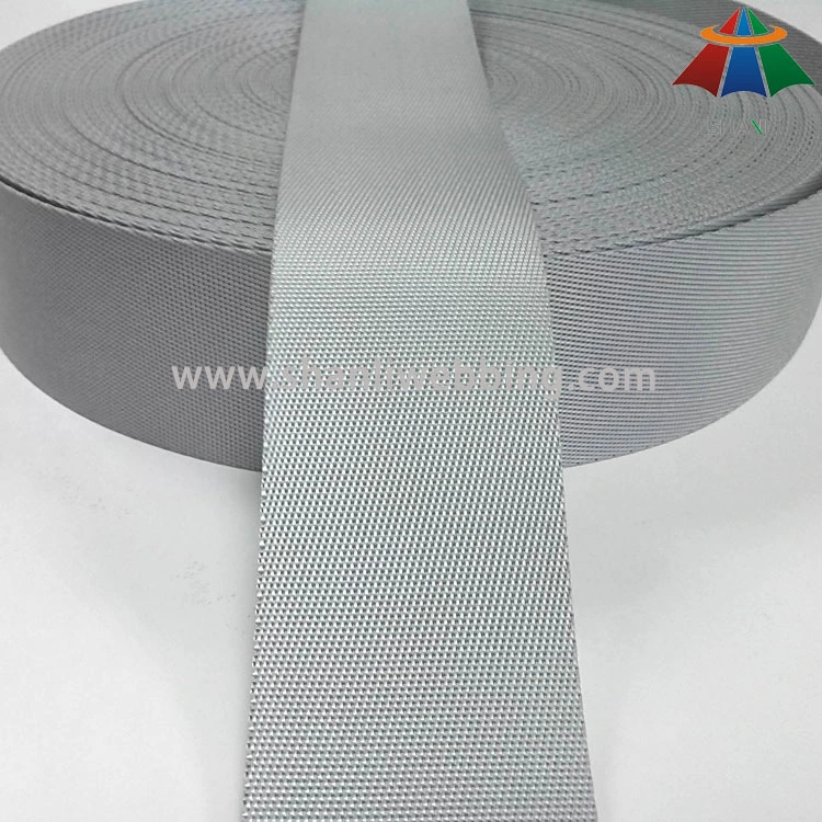 5cm silver grey diagonal weave nylon webbing of high quality 1