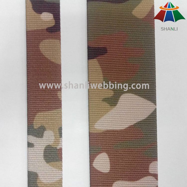 25mm 50mm heat transfer print camouflage pattern polyester webbing 1