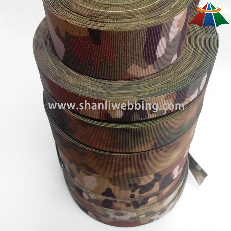 25mm 50mm heat transfer print camouflage pattern polyester webbing 2