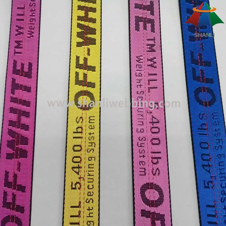 35mm off white logo jacquard polyester webbing have in stock 1