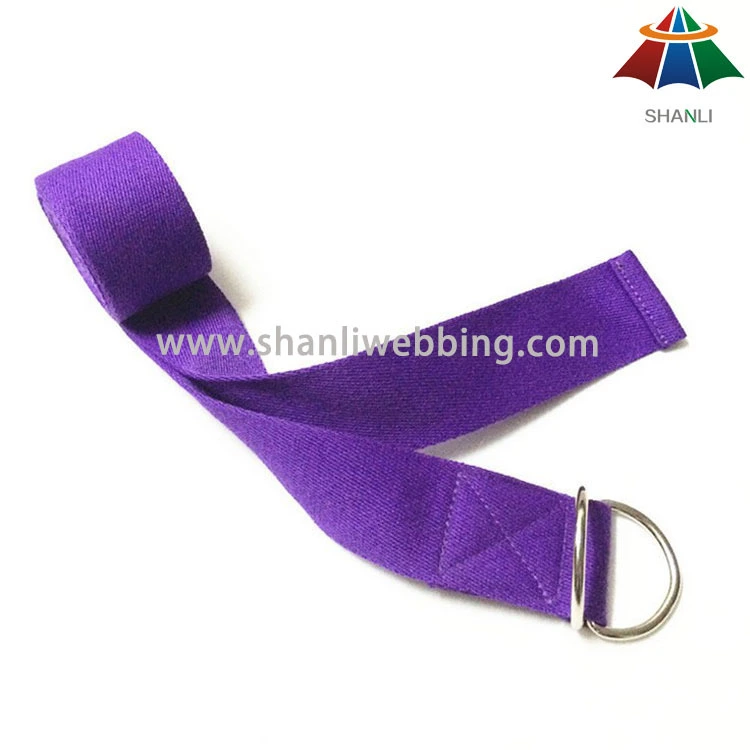 Double D-Ring Belt with 38mm Cotton Canvas Webbing for Yoga Strap 1