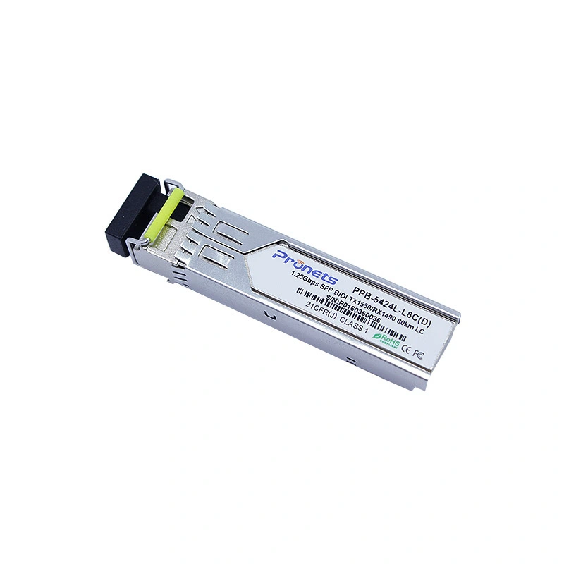 PPB-5424x-L8C(D) 1000Base-BX 80Km T1550\R1490nm SFP Bidirectional Optical Transceiver 1