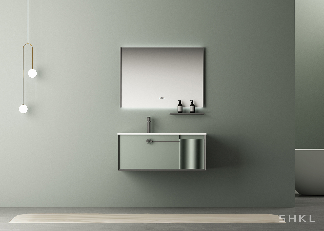 Meuble-lavabo de salle de bain vert sauge SHKL AC815300