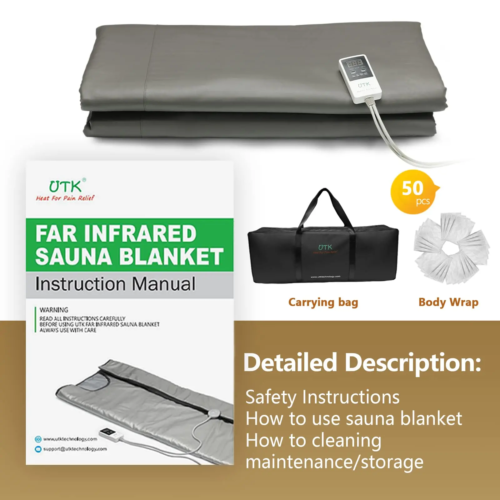 Jade Stone Infrared Heating Pad Full Body Back 5