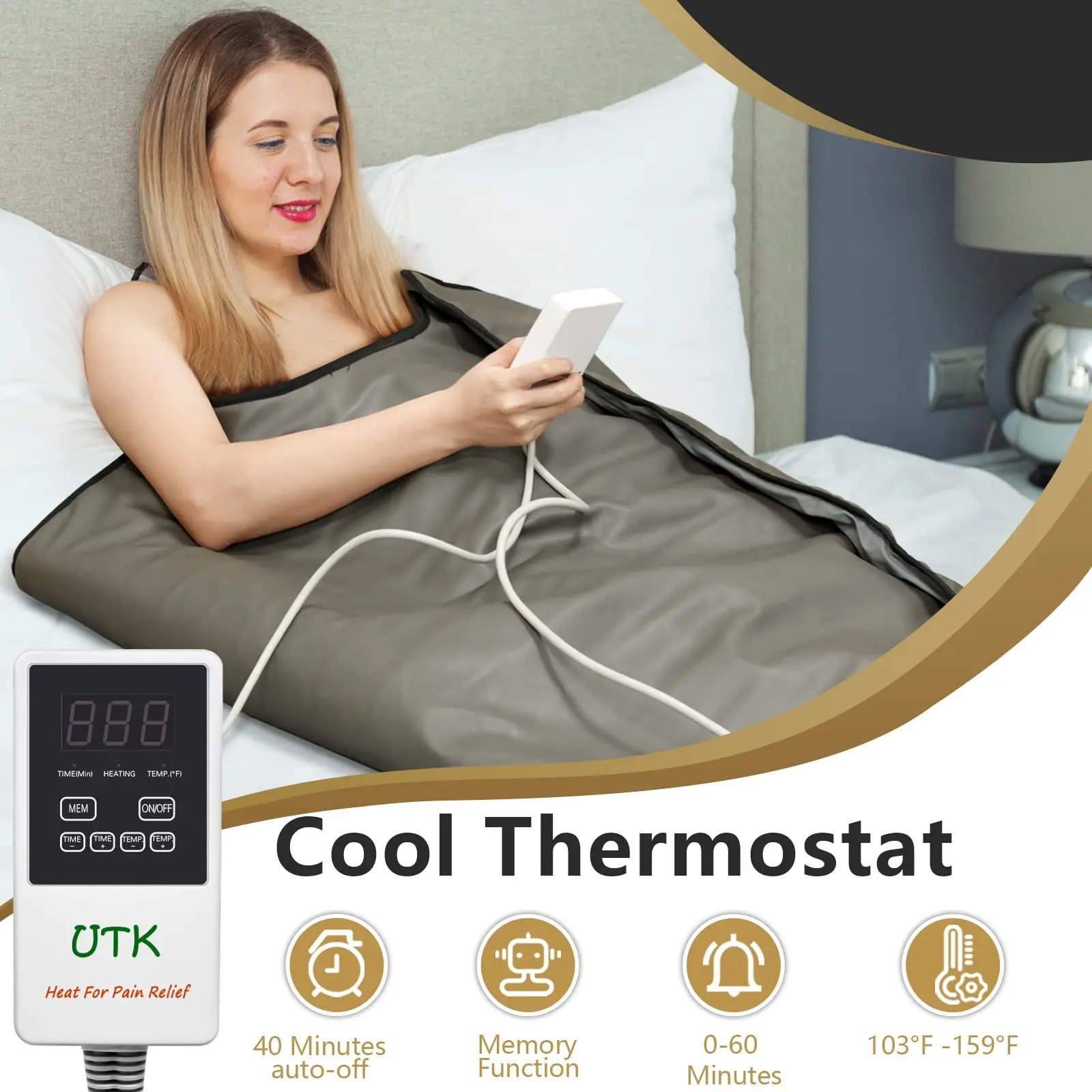 Jade Stone Infrared Heating Pad Full Body Back 6