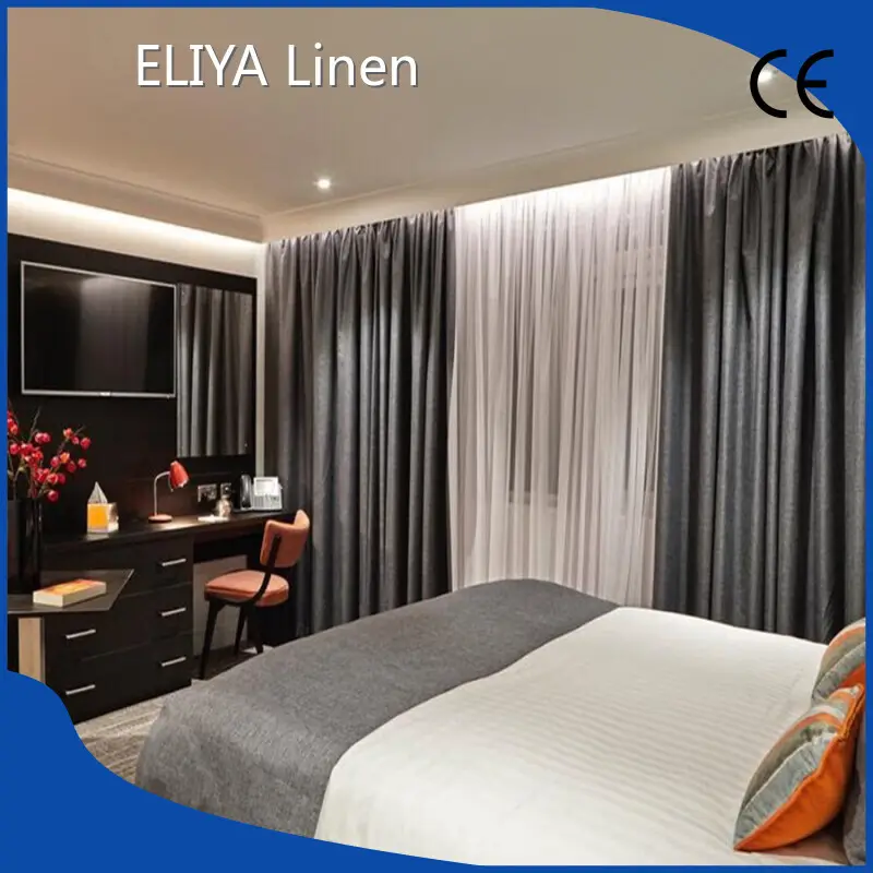 جودة فندق العلامة التجارية ELIYA ستائر غرفة الفندق نمط غرفة سواد ستائر فندق جودة تعتيم ستائر فندق تعتيم 1