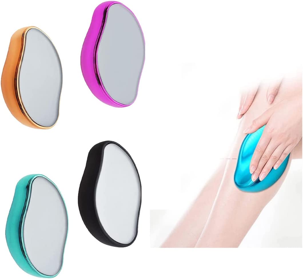 Uudelleenkäytettävä kristallikarvojen pyyhekumi naisten jaloille - Magic Kivuton hiustenpoistoaine ilman parranajoa ihon kuorintatyökalu, pestävä nanokarvojen poisto tasaisen ihon vaikutuslahjoihin