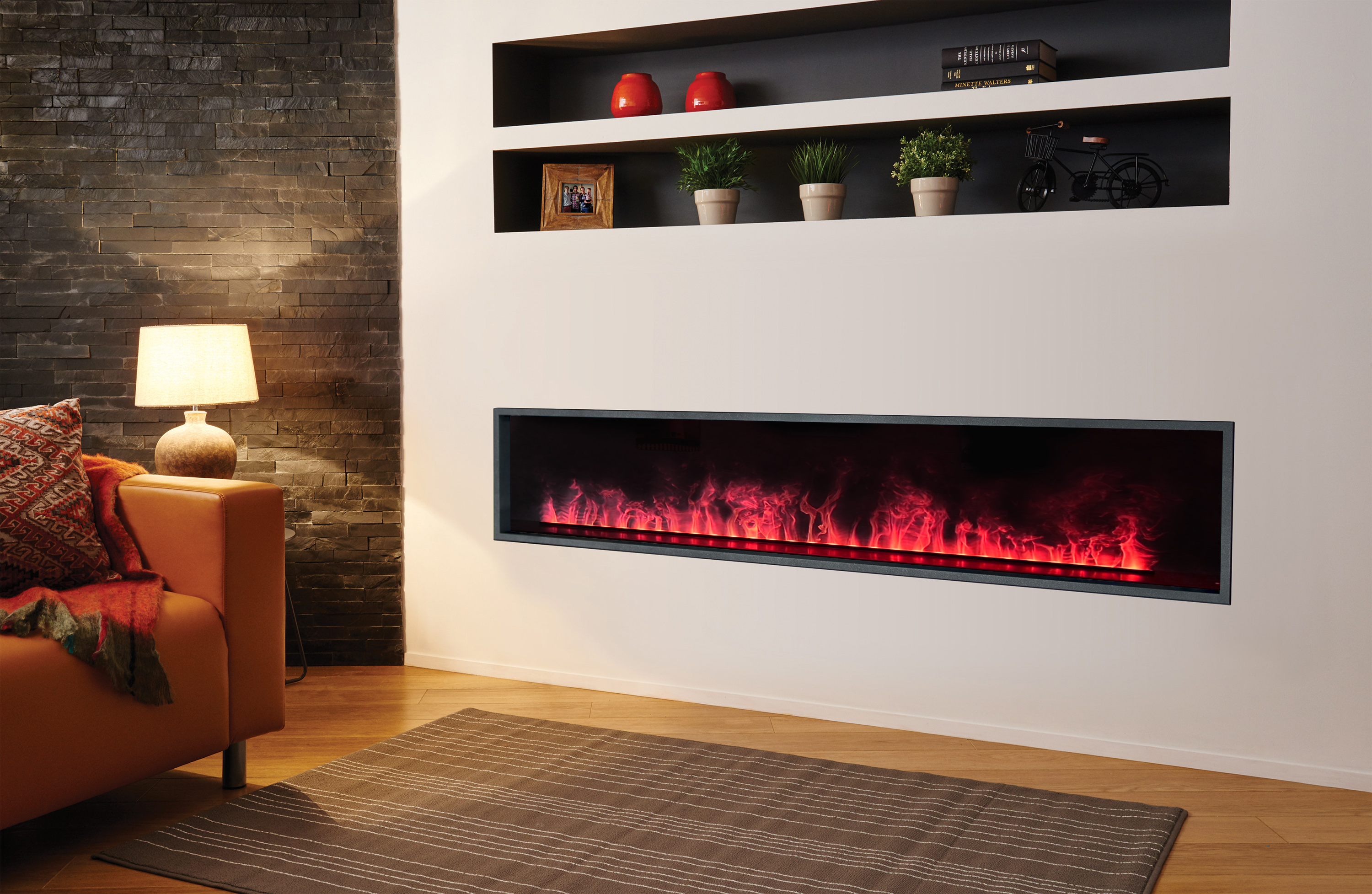 Electric Fireplace In Different Seasons 3