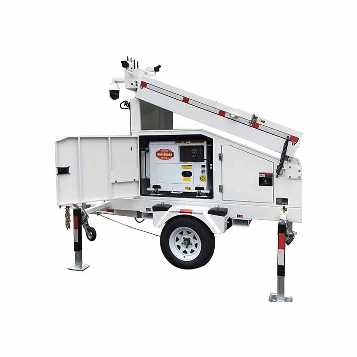 6m Manual Lifting Telescopic Mast CCTV Tower Mobile Solar Surveillance Tailer Multiple Solar Applications 1