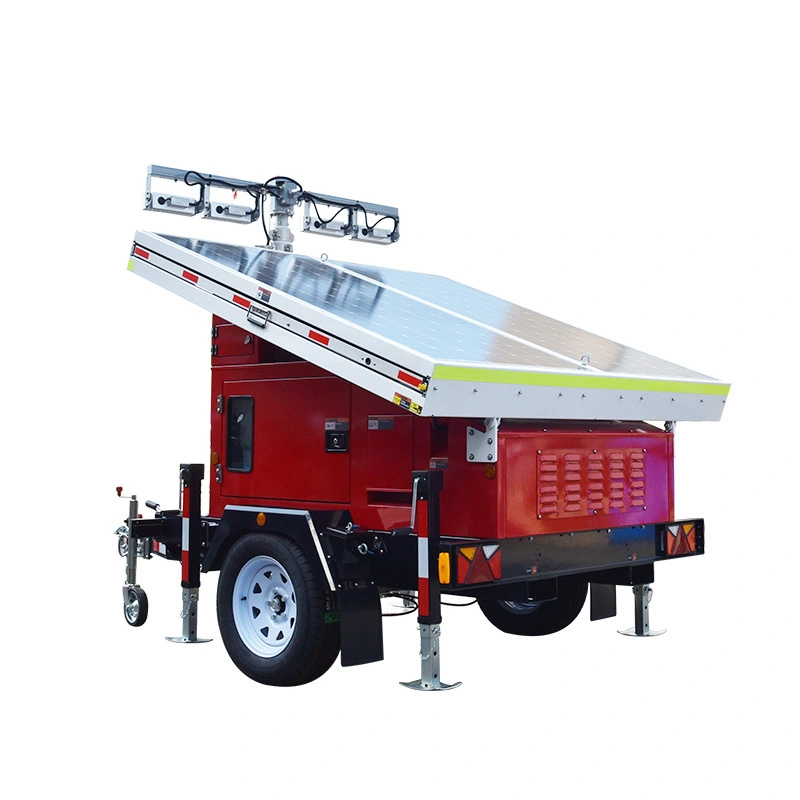 US EU Standard AL-KO Hitch AL-KO Axle Mobile Solar 400W LED Flood Light Tower Trailer 1
