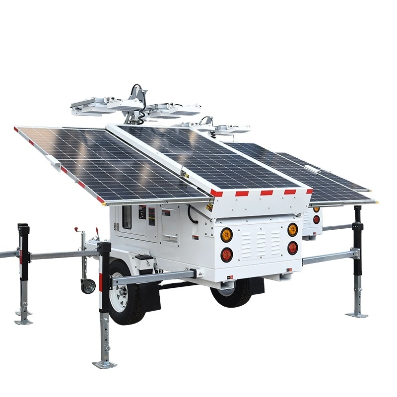 Hydraulic Mast Mobile Solar Light Tower Waterproof Solar Light Tower 1