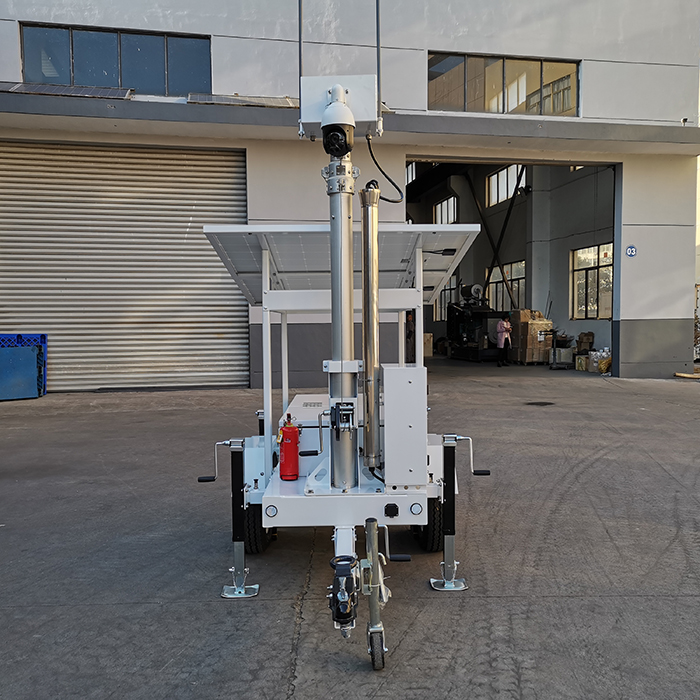 Telescoping Mast Tower Security Surveillance Kamera CCTV Treler Solar Mudah Alih untuk Tapak Kerja 4