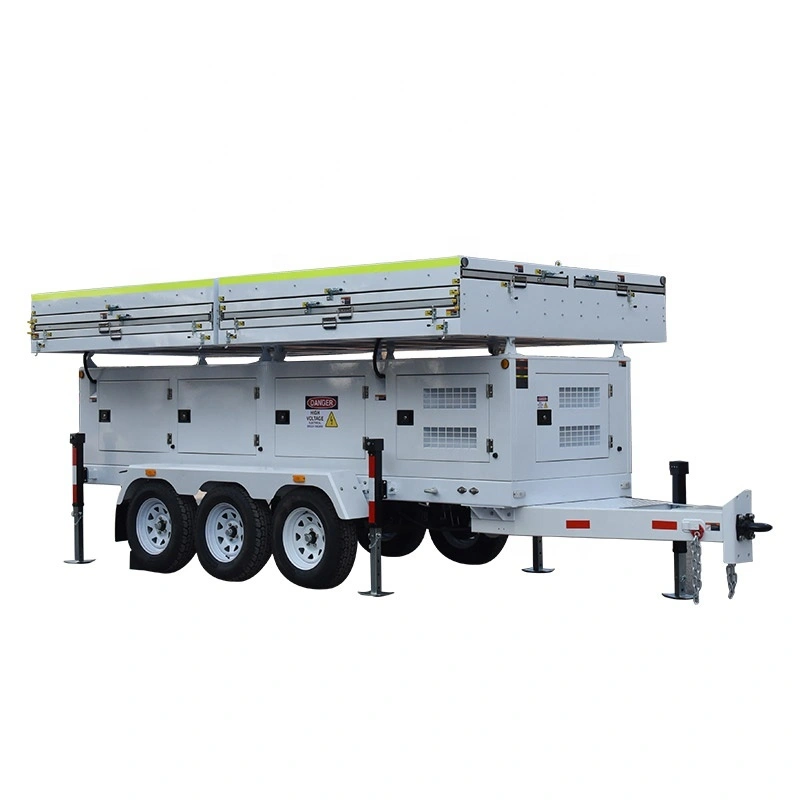 Military Mobile Solar Generator Trailer Mounted Solar System With 16 Solar Panels 1