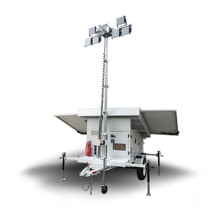 Stadium 4*100w Led Powered Stadium Light Menara Mudah Alih Mudah Alih Menara Lampu Suria Untuk Dijual 1