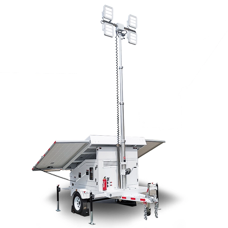 Halide Lamp Portable Solar Generator Powered Atlas Copco Mounted Trailer Mobile Lighting Towers 1