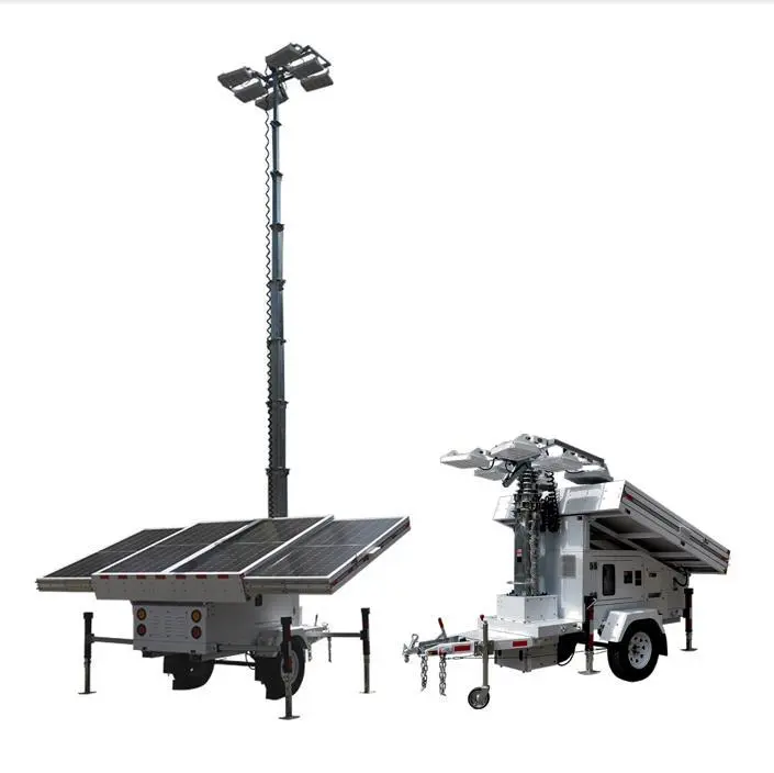 Qatar 2022 World Cup Parking Lot Light Tower nga adunay Solar Mobile Trailer 1