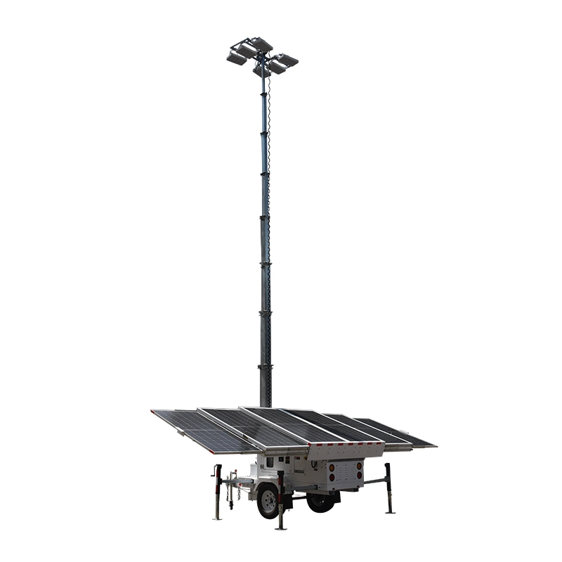 Solar Powered Portable Light Tower Trailer for Rental Mine Construction Site LED Flood Light Supplying World Cup Qatar 2022 1