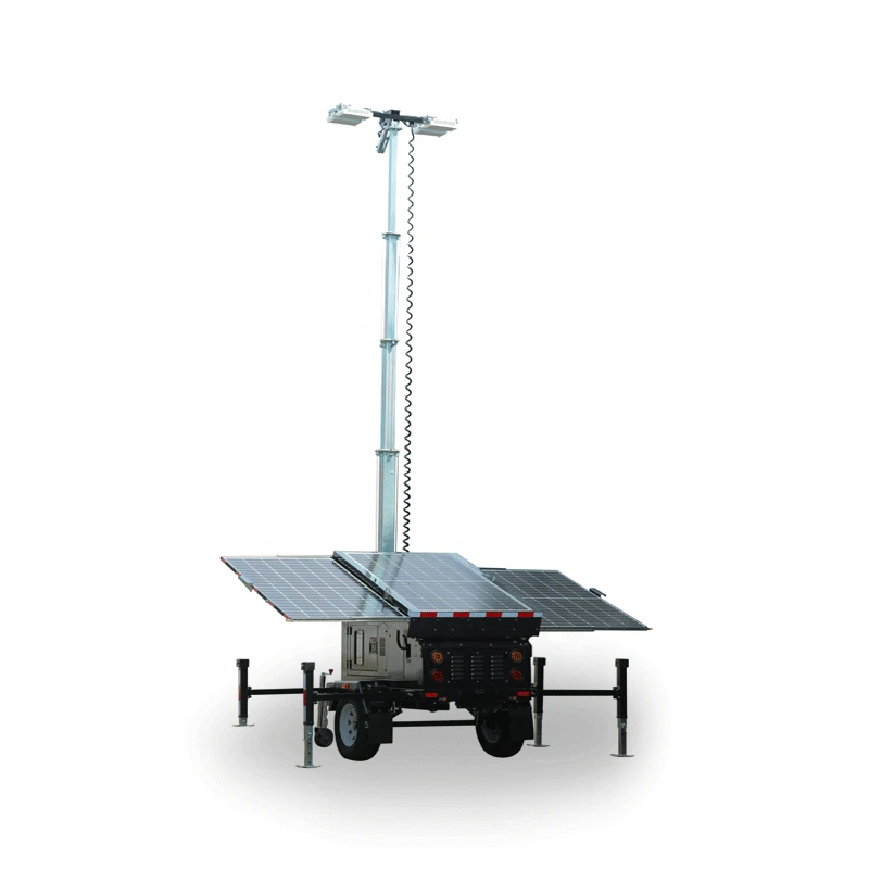 Ang solar light tower nga adunay 400w nga nanguna nga suga alang sa 2022 Qatar world cup parking lot 1