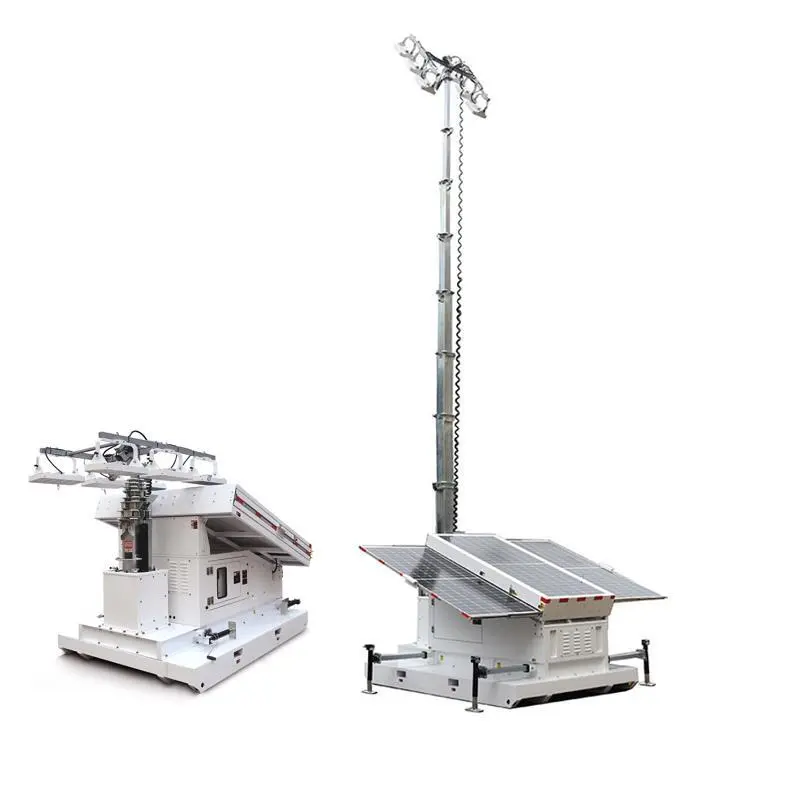 Solar Rechargeable LED Light Tower Jenis Skid Mudah Alih 1