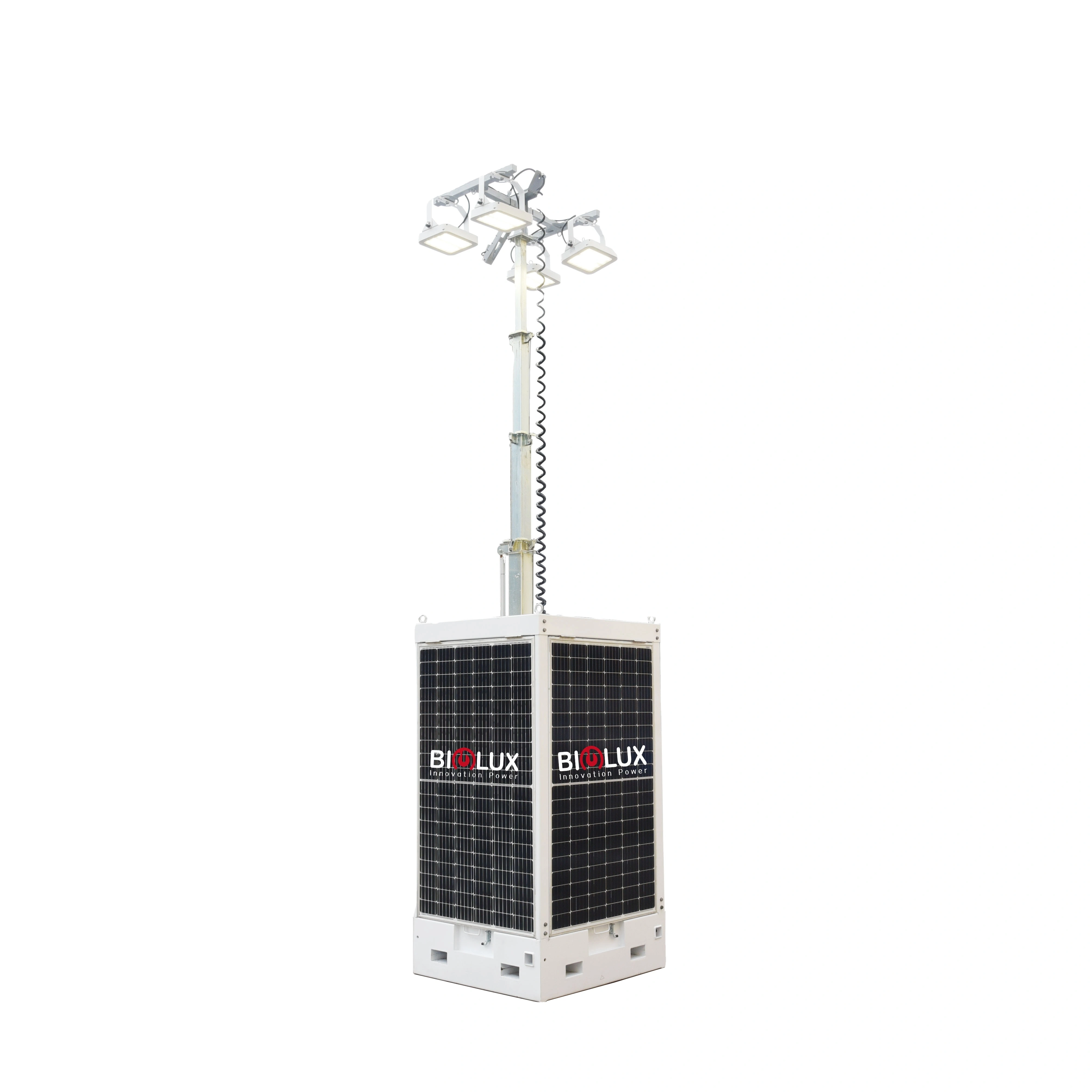 Biglux Cube Type Long Life Span Portable Mobile Solar Light Tower Cuboid Shape nga adunay Forklift Holes 1