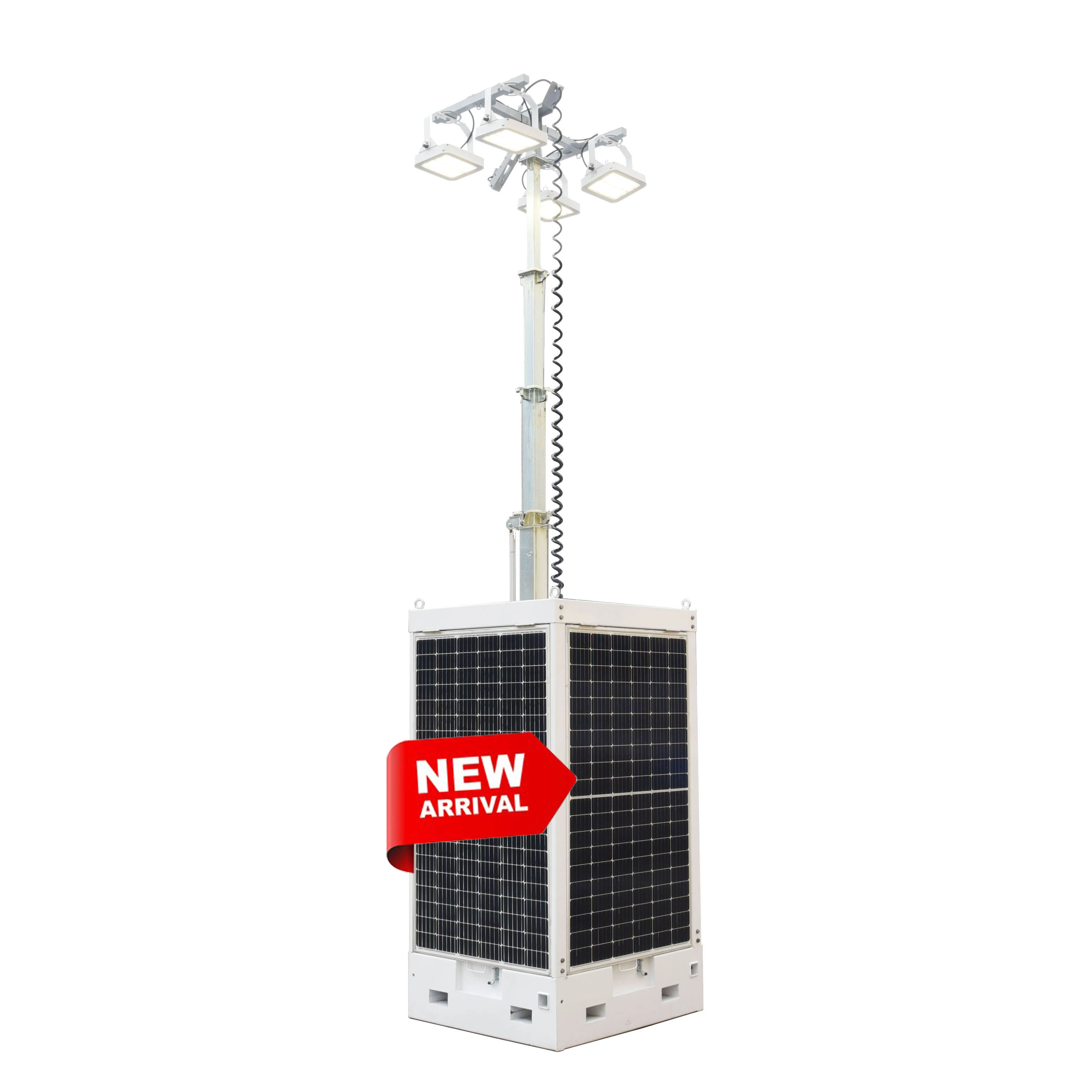 Mobiele zonne-lichttoren van de lithiumbatterij met 3 zonnepanelen voor tijdelijk werk 1