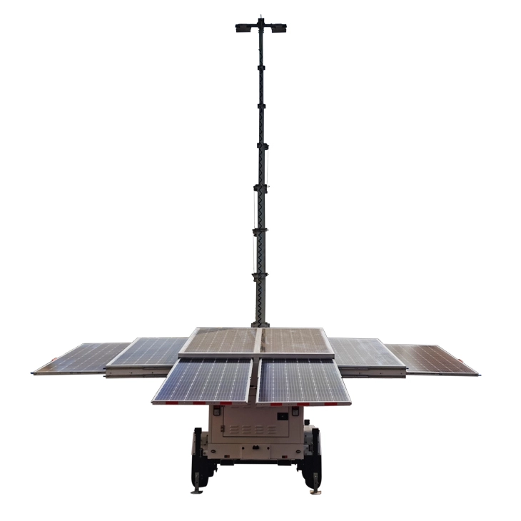 Mobile light tower for Qatar World Cup 2022 with eight solar panels 38400Wh 1