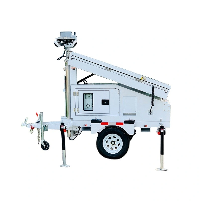 Remorque solaire de surveillance mobile de mât télescopique portatif de caméra de télévision en circuit fermé de vision nocturne de 4G pour le parking 1