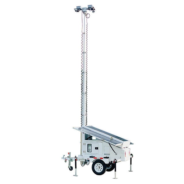 Remorque solaire de surveillance Remorque de sécurité CCTV 1