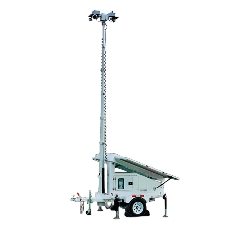 Sim Cards Systems 4g Surveillance 360 Degree Rotation Solar Mobile CCTV surveillance camera trailer 1