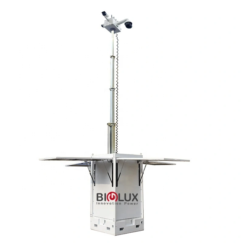 Easy operated  Cuboid  cctv tower with 6.5m  Hydraulic lifting for work site 1
