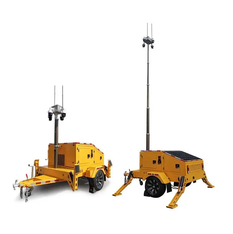 4G ug WiFi CCTV Camera Tower Mobile Solar nga adunay Diesel Genset Hybrid System Generator 1