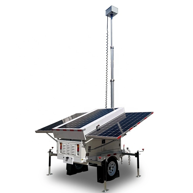 Commercial CCTV Towers 14400Wh 3 * 460W Solar Panel for Quisque Lot 1