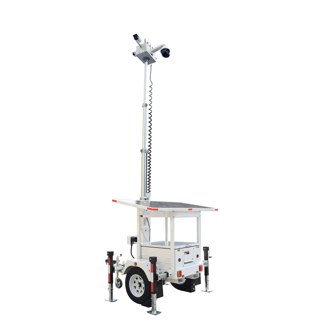 Telescopic Mast Mobile Solar CCTV Tower Portable Surveillance Trailer Para sa Trabahoan 1