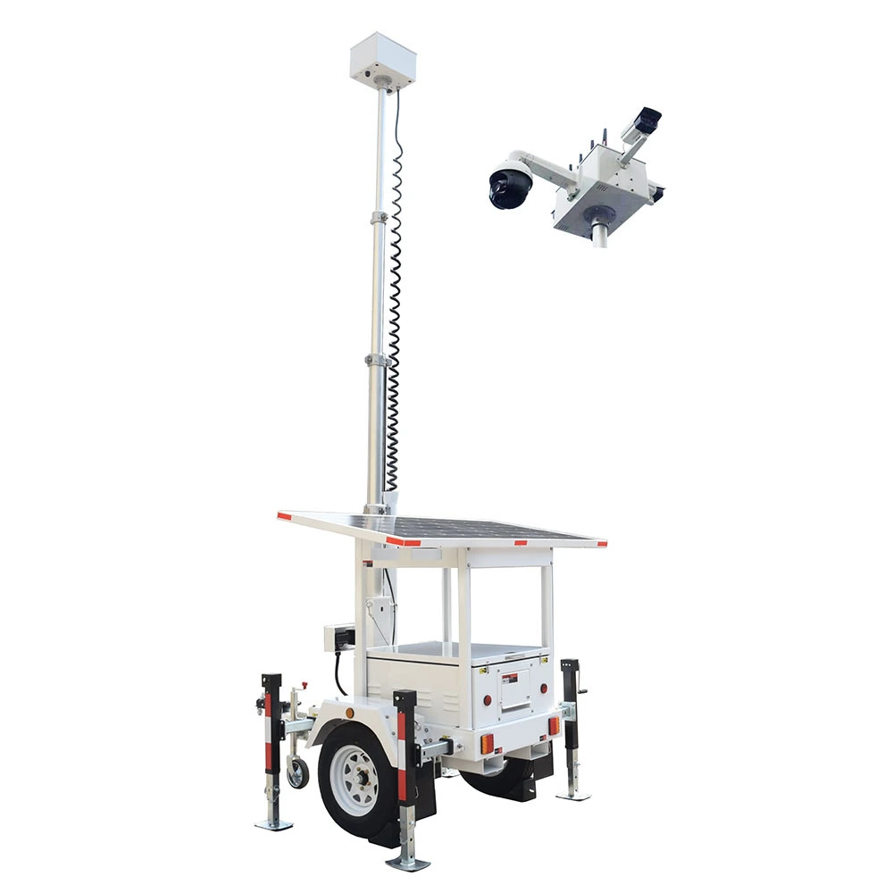 Telescopic Mast Mobile Surveillance CCTV Solar Tower Gi-install nga mga Camera sa Ibabaw Para sa Construction Site 1