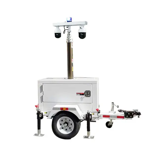 Hot 1.5kW/1.5kVA Solar Security Trailer Pneumatic Winch Lifting BIGLUX Brand 3