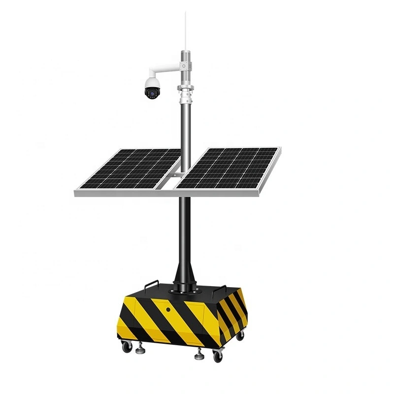 4.2m Pneumatic lifting solar cctv system for retail locations 1