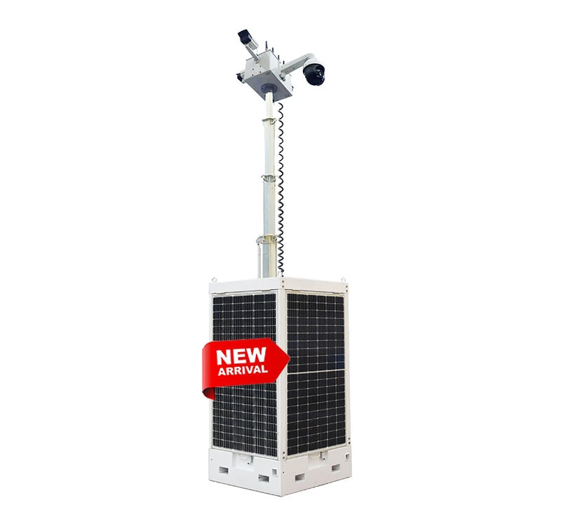 Mobile security tower with off grid solar power system for Parking Lot 1