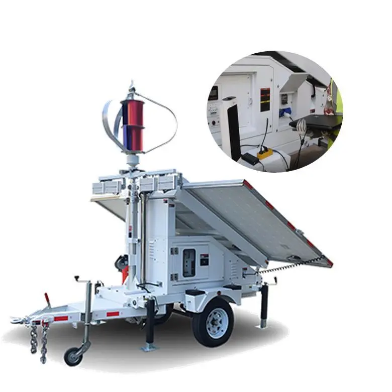 Remorque de générateur hybride de vent solaire et de groupe électrogène hors réseau 1KW pour une utilisation d'urgence 1